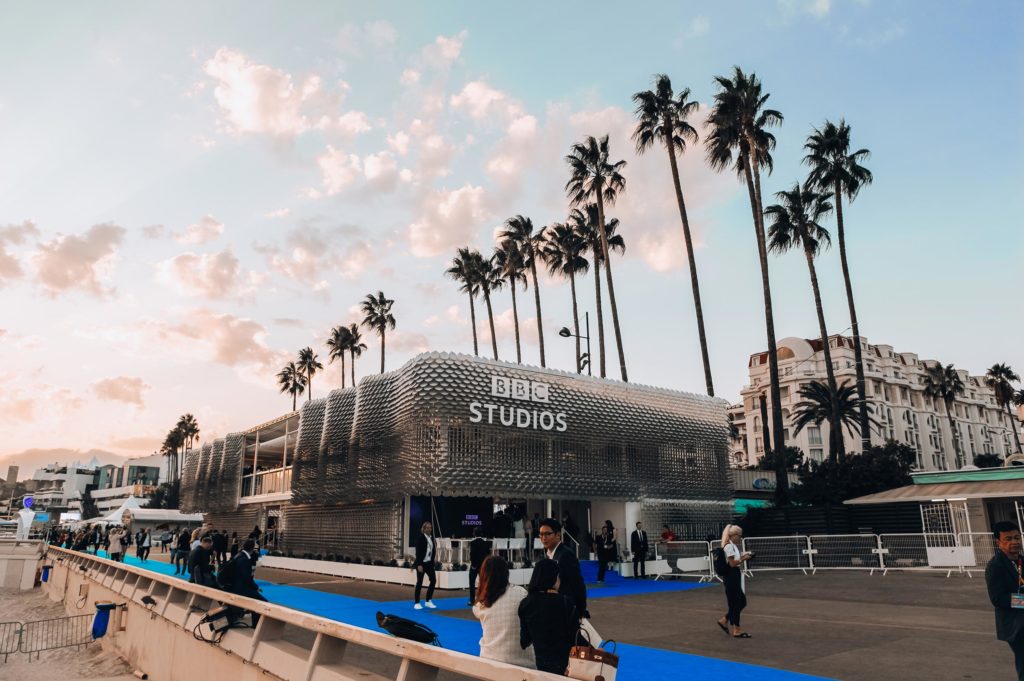 sustainable exhibition stand for BBC Studios in Cannes 